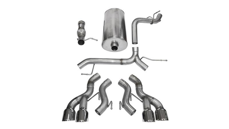 Cadillac Escalade Performance Exhaust - CORSA Performance - Cat-Back Sport, Dual Rear Exit - Polished - `12-`14